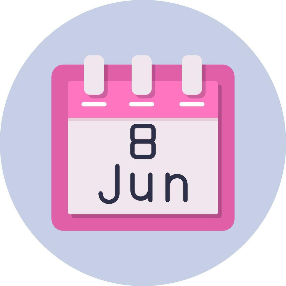 June 8 Vector Icon