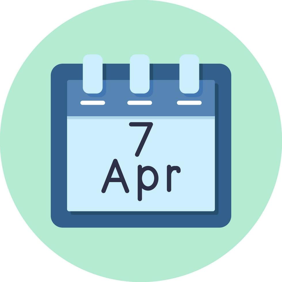 April 7 Vector Icon