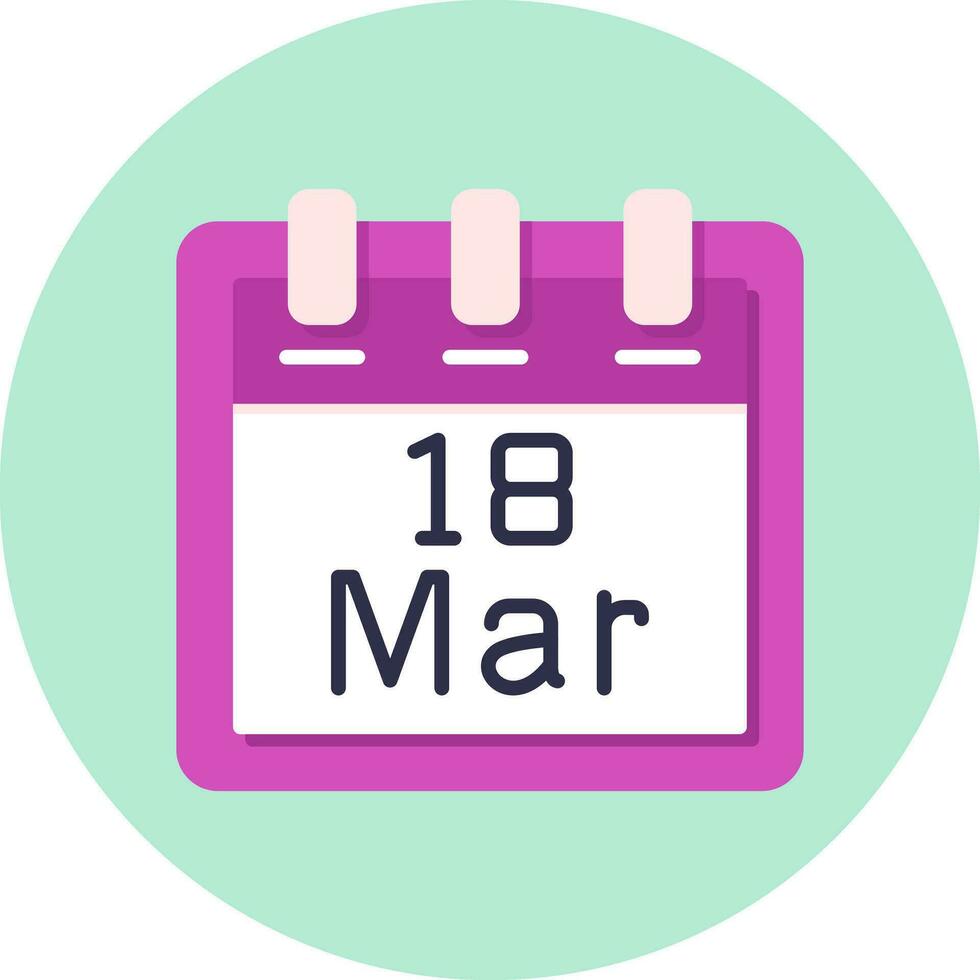 March 18 Vector Icon