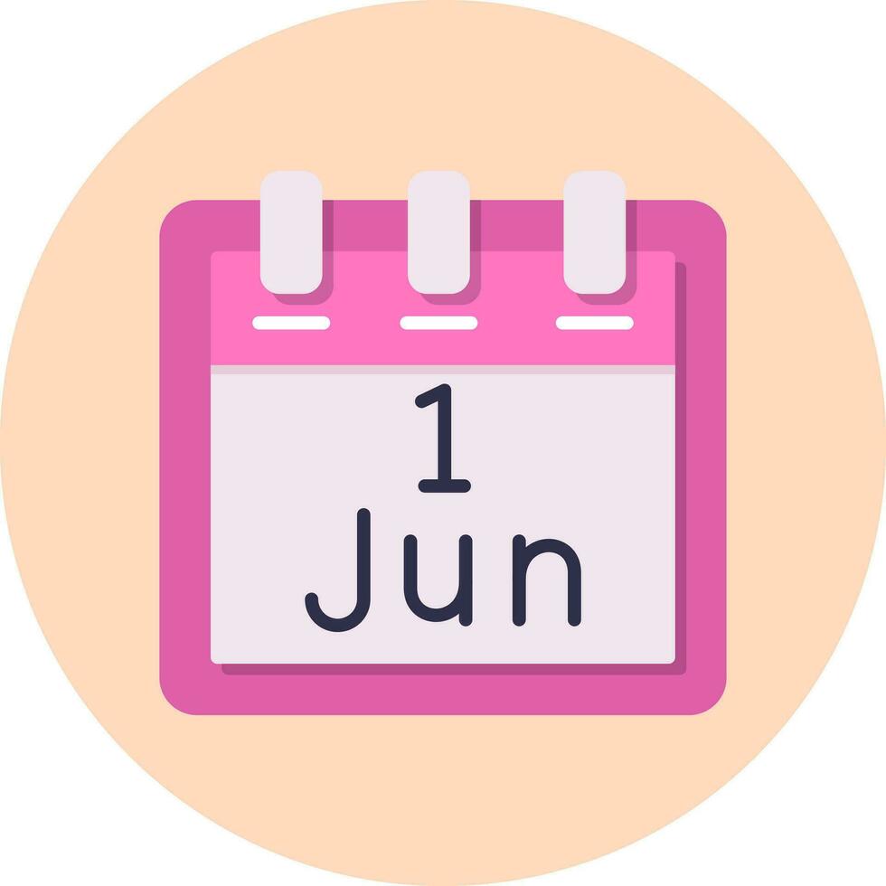 June 1 Vector Icon