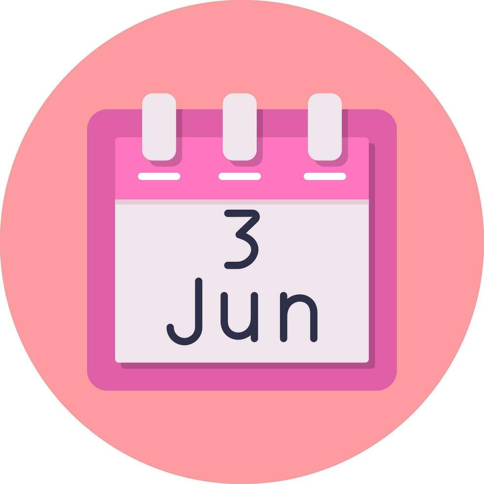 June 3 Vector Icon