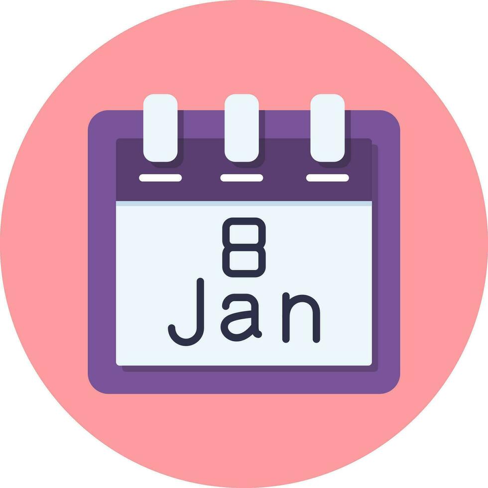 January 8 Vector Icon