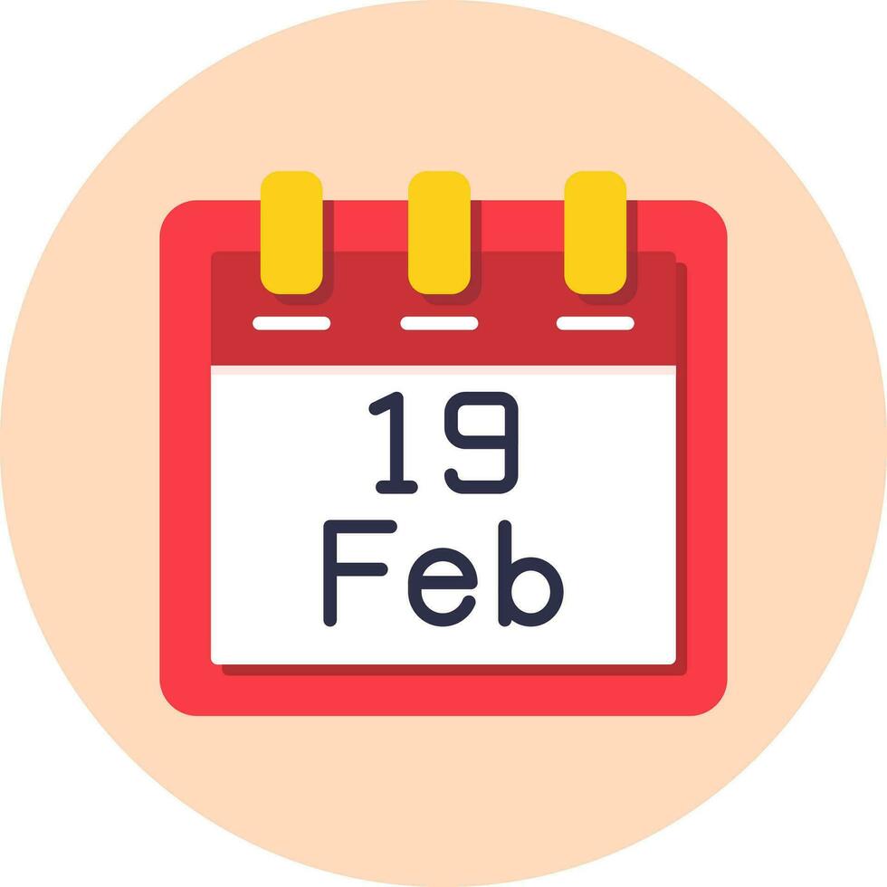February 19 Vector Icon