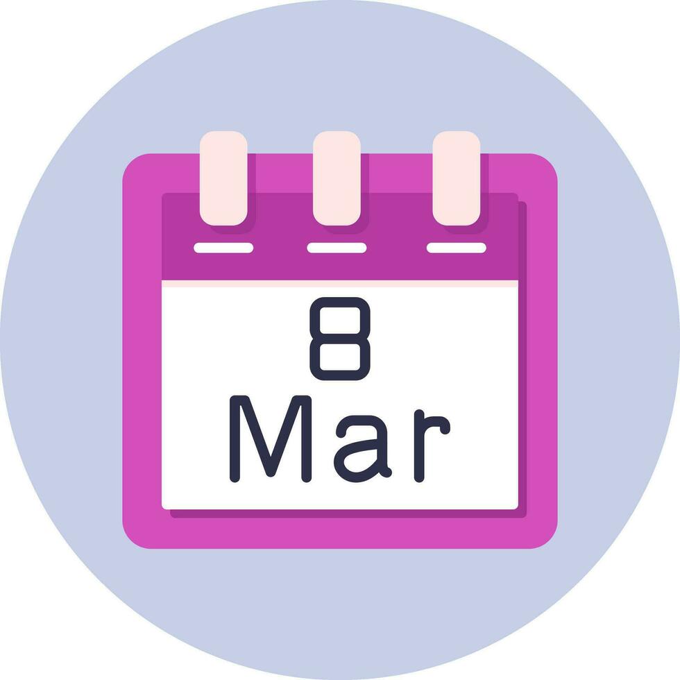 marzo 8 vector icono