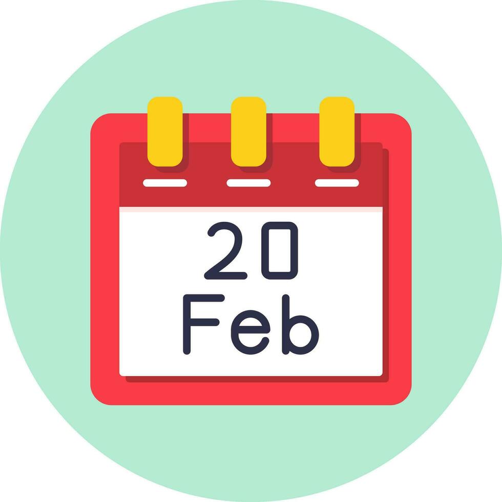 February 20 Vector Icon