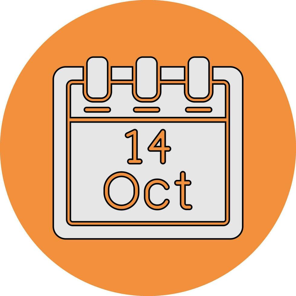 October 14 Vector Icon