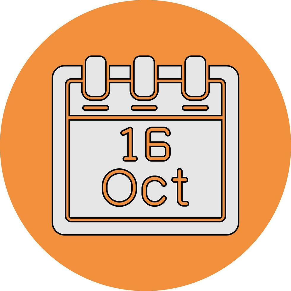 October 16 Vector Icon