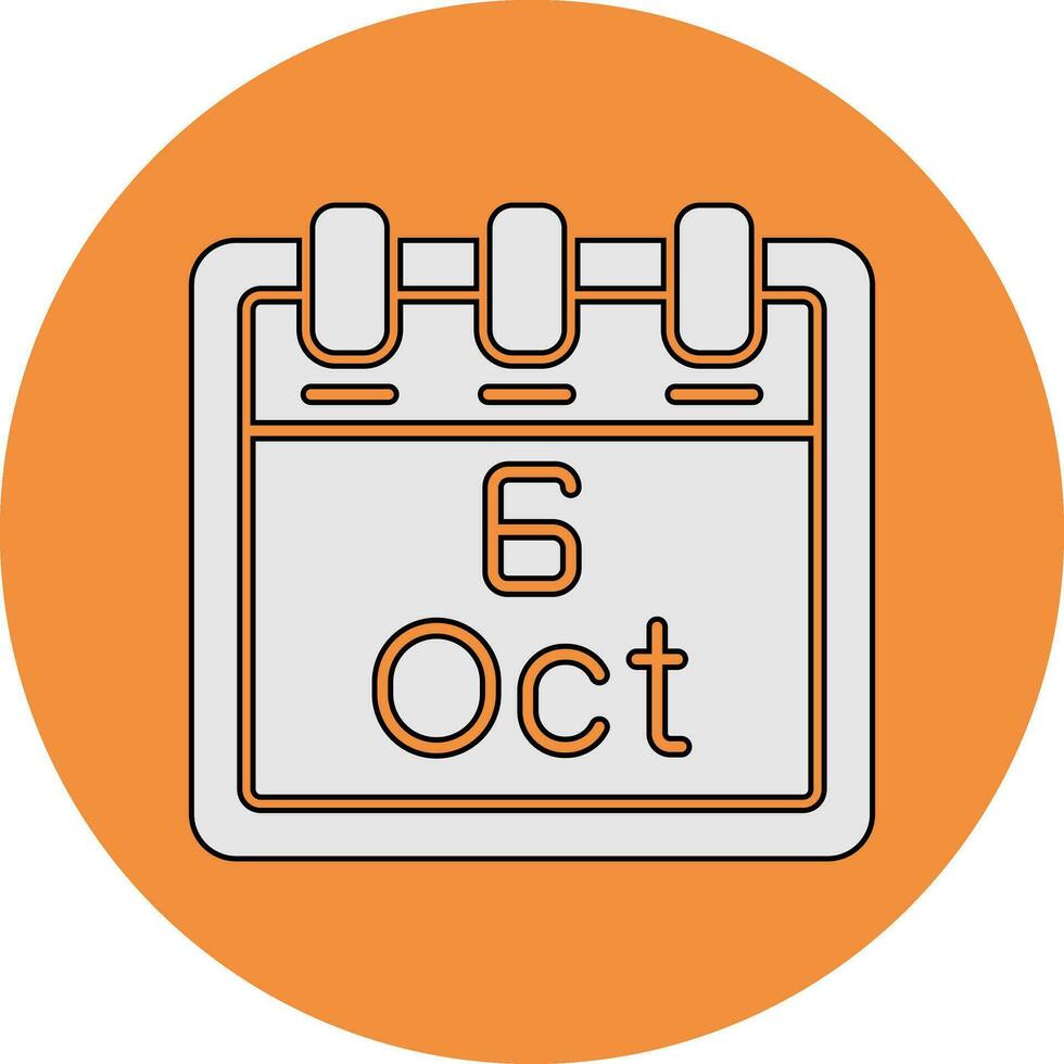 October 6 Vector Icon