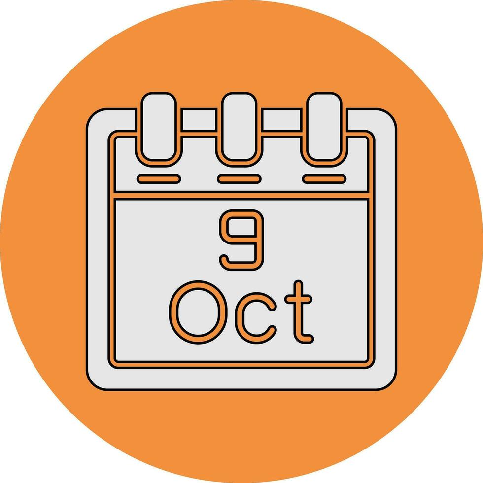 octubre 9 9 vector icono