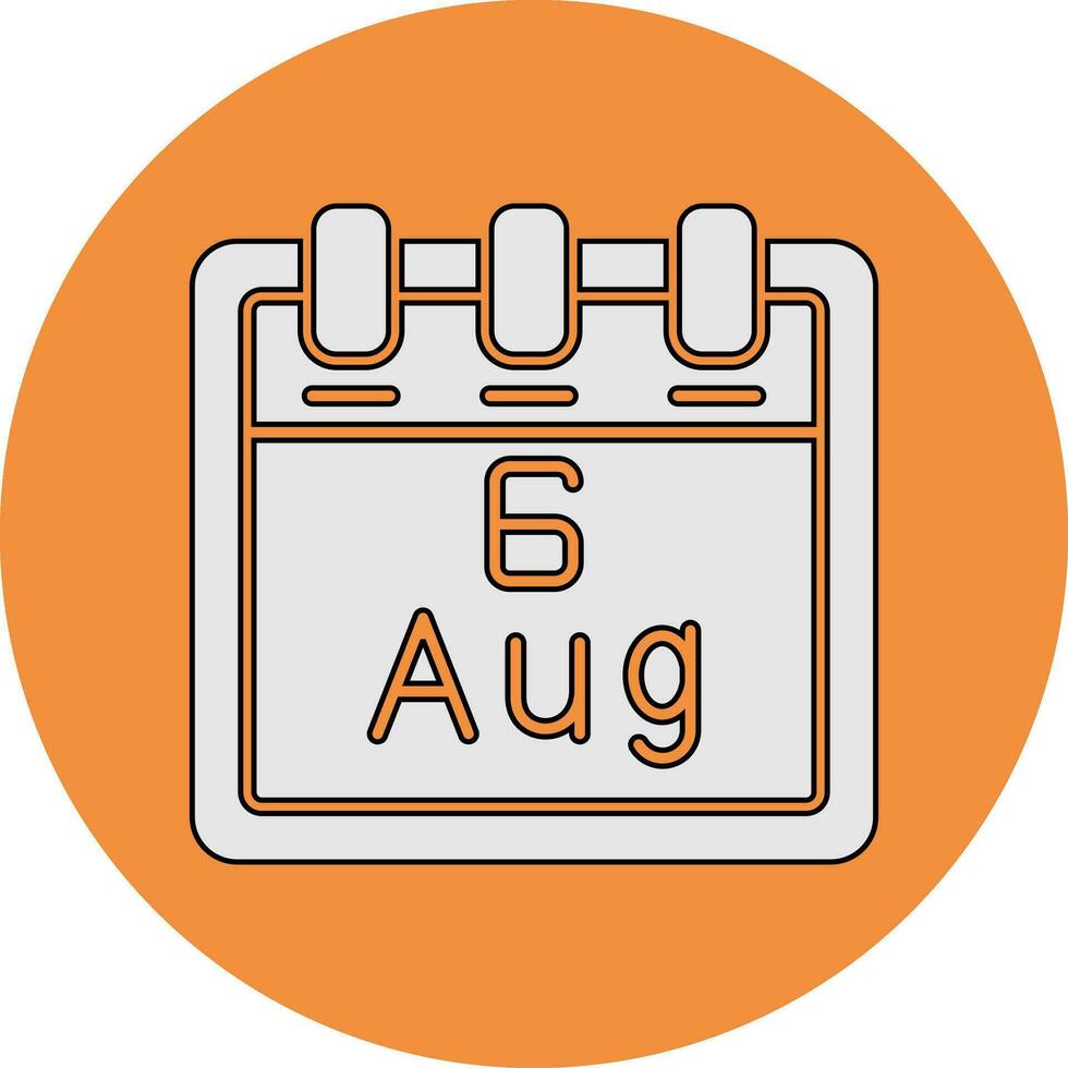 August 6 Vector Icon