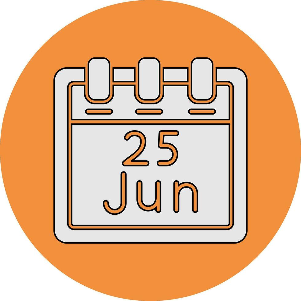 junio 25 vector icono