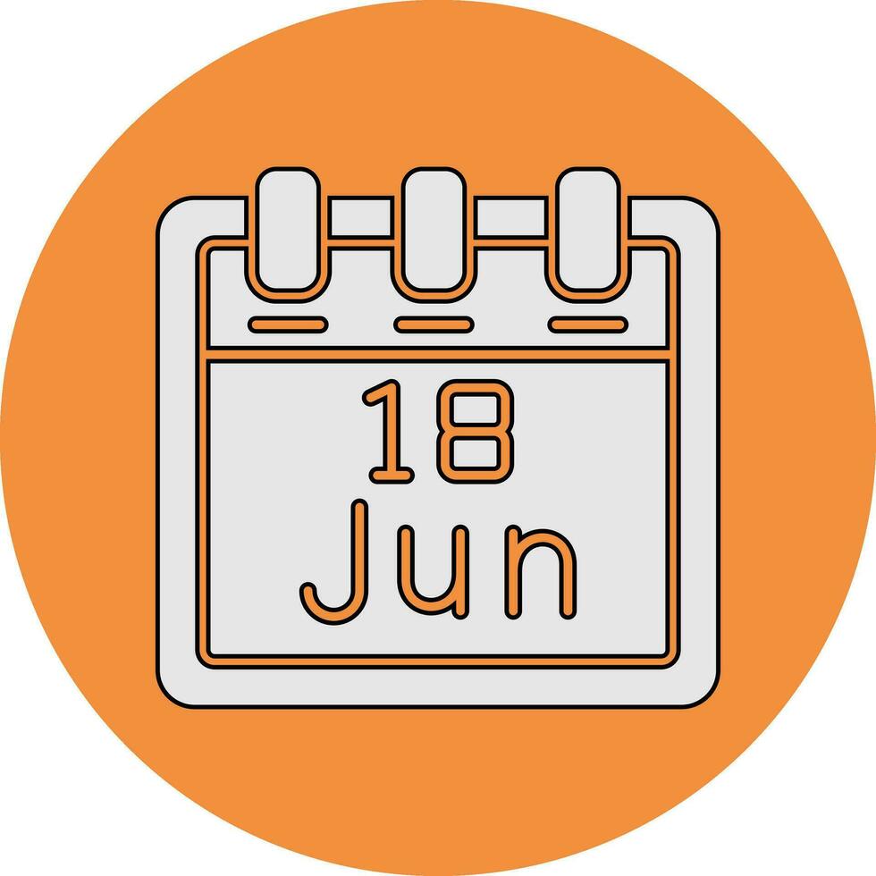 junio 18 vector icono