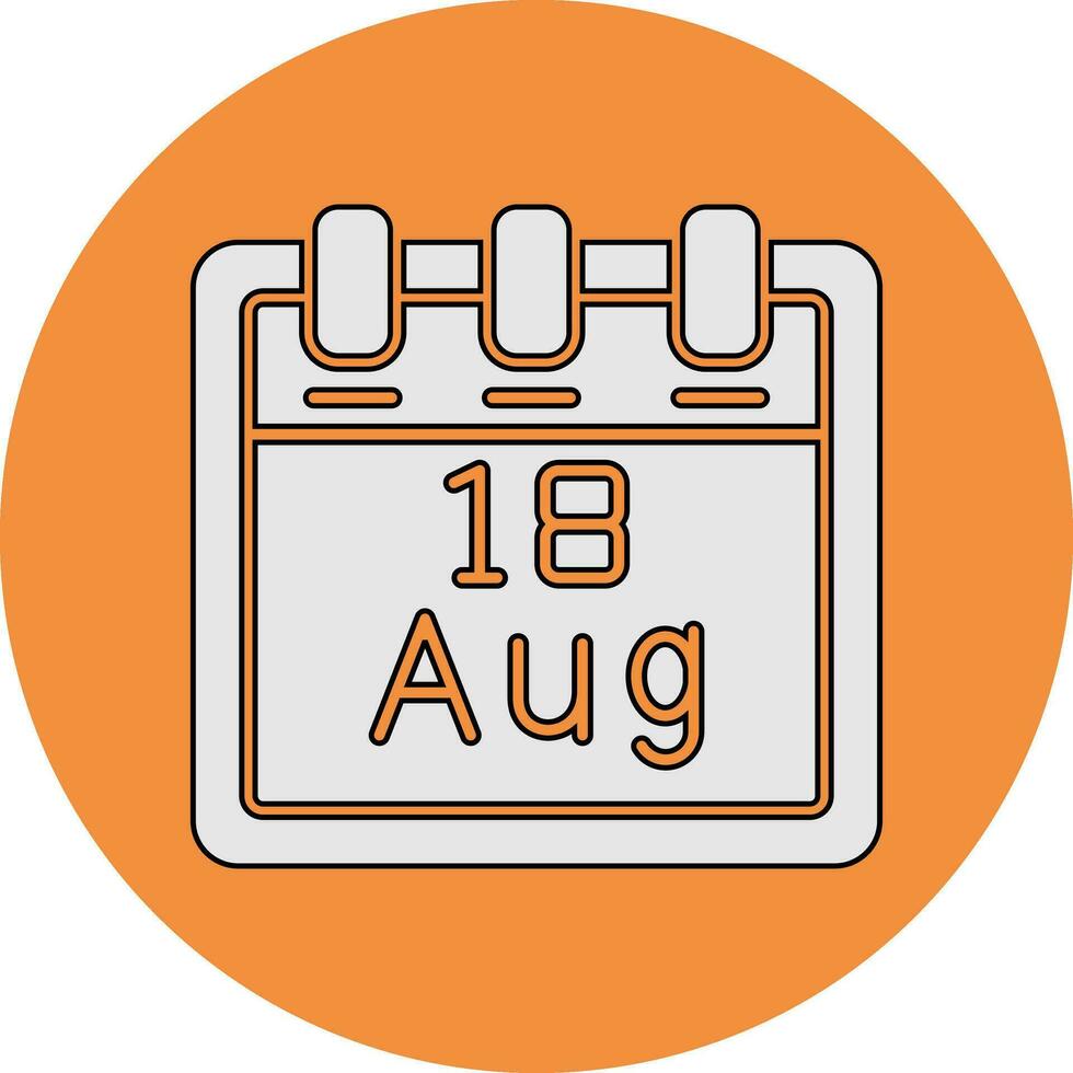 August 18 Vector Icon