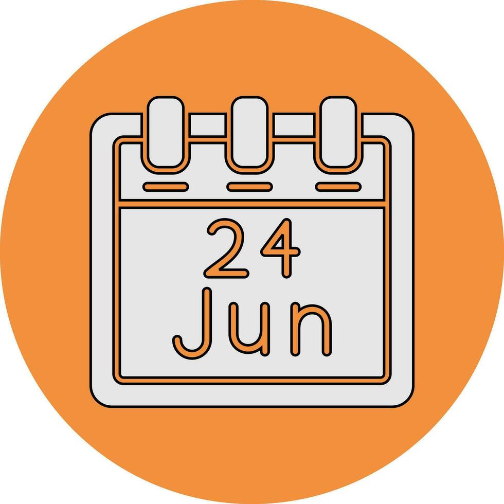 junio 24 vector icono