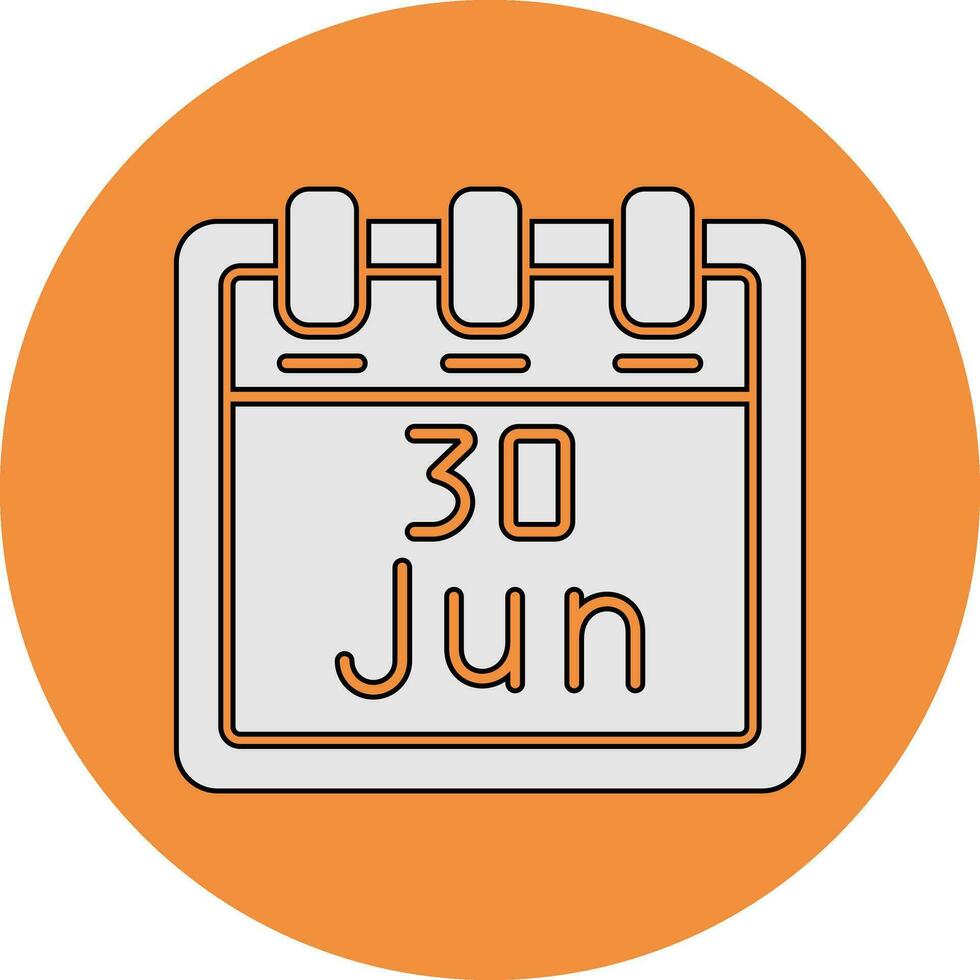 junio 30 vector icono