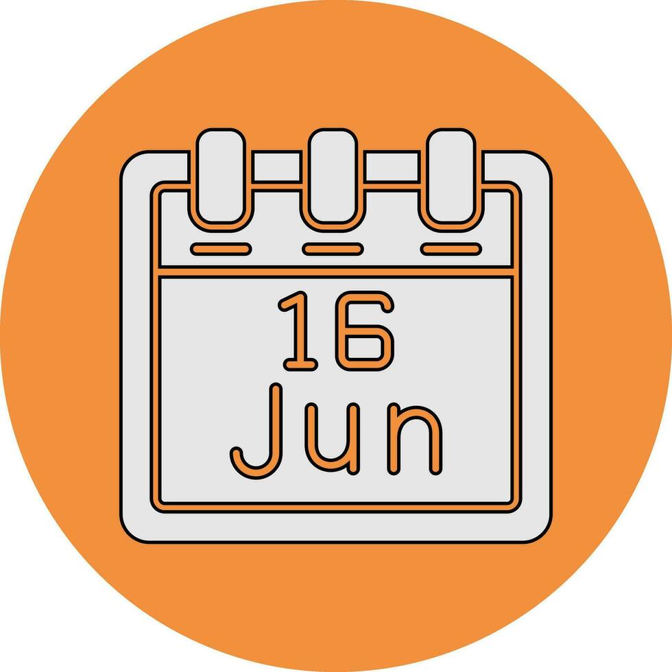 junio dieciséis vector icono