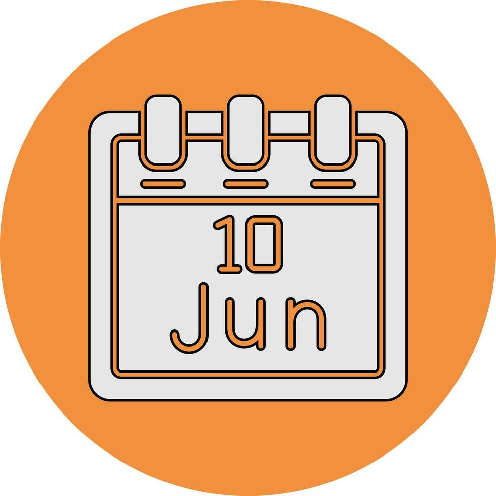 June 10 Vector Icon