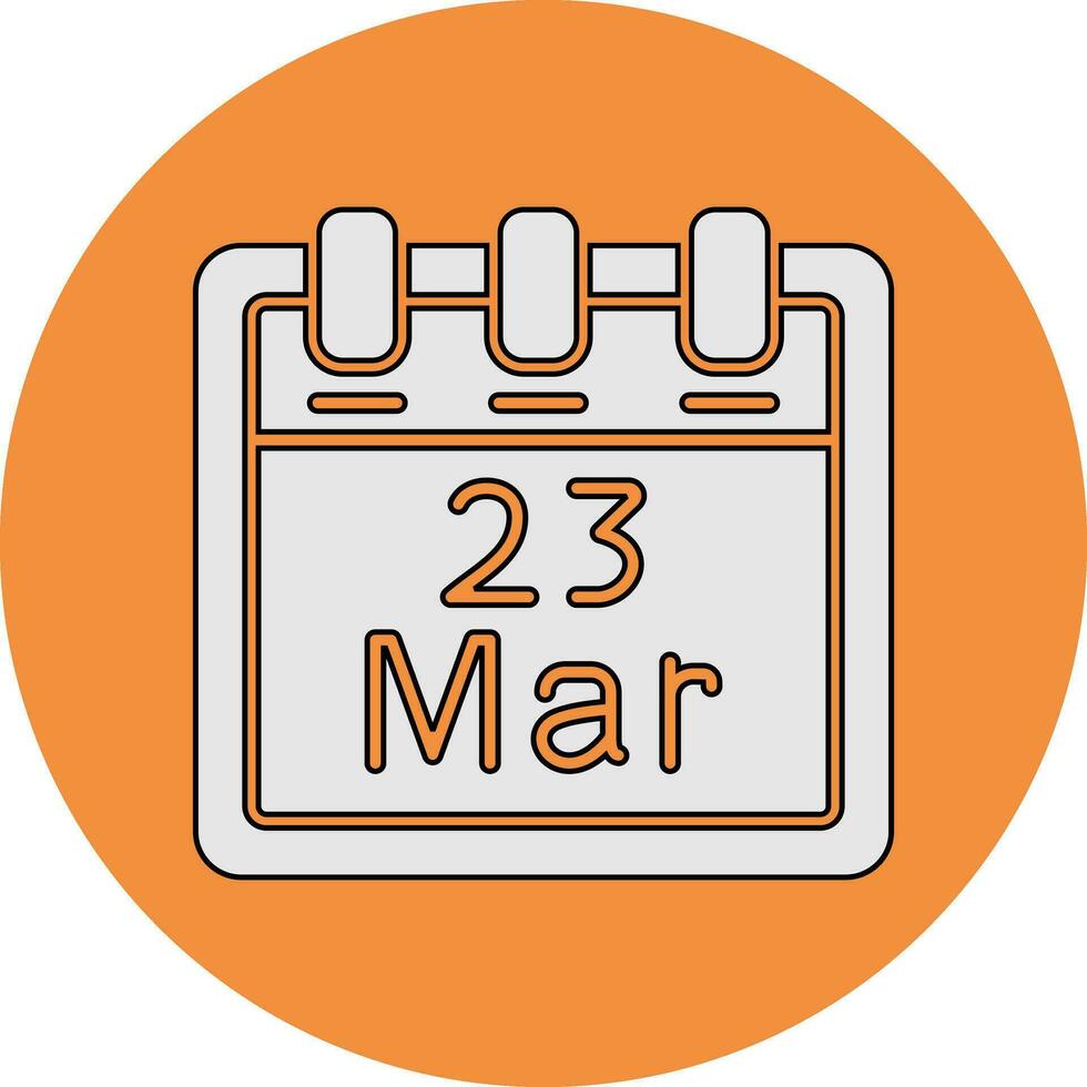 marzo 23 vector icono