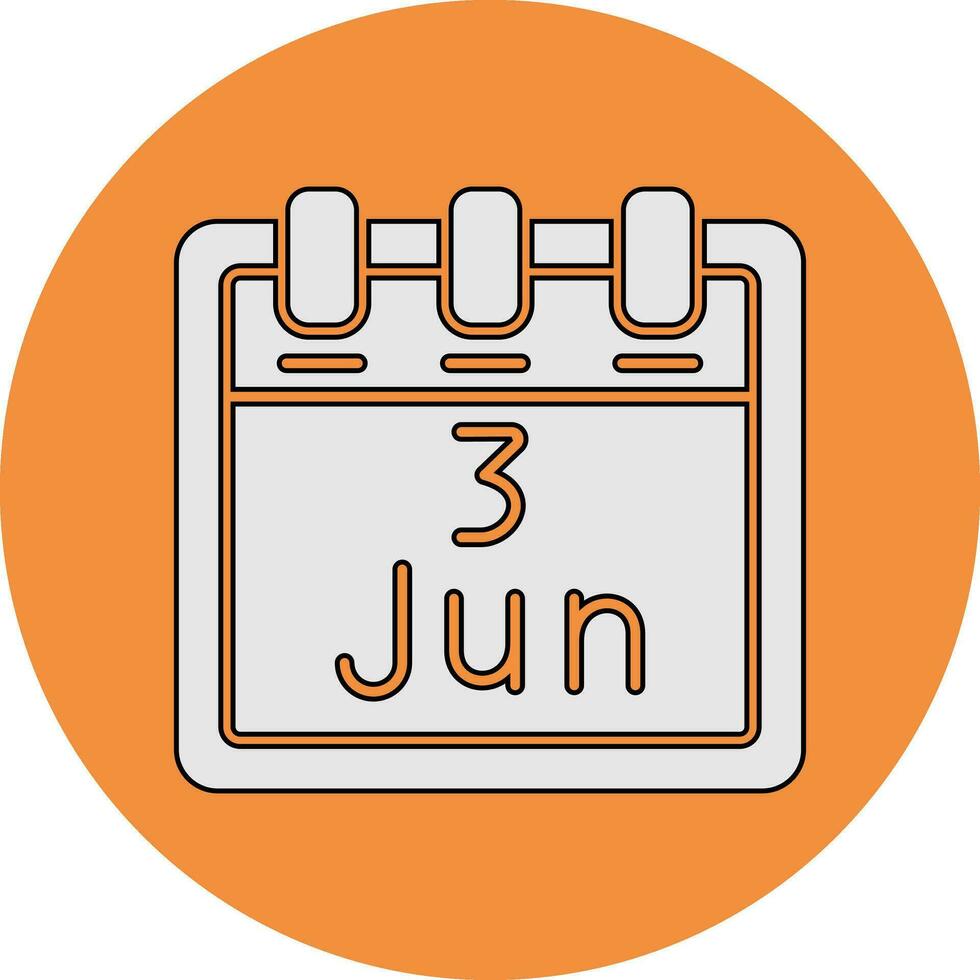 June 3 Vector Icon