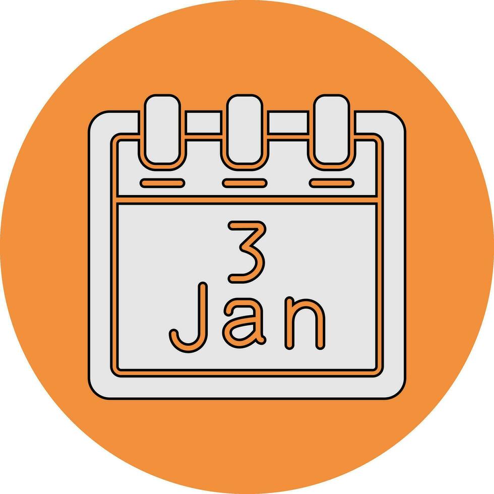 January 3 Vector Icon