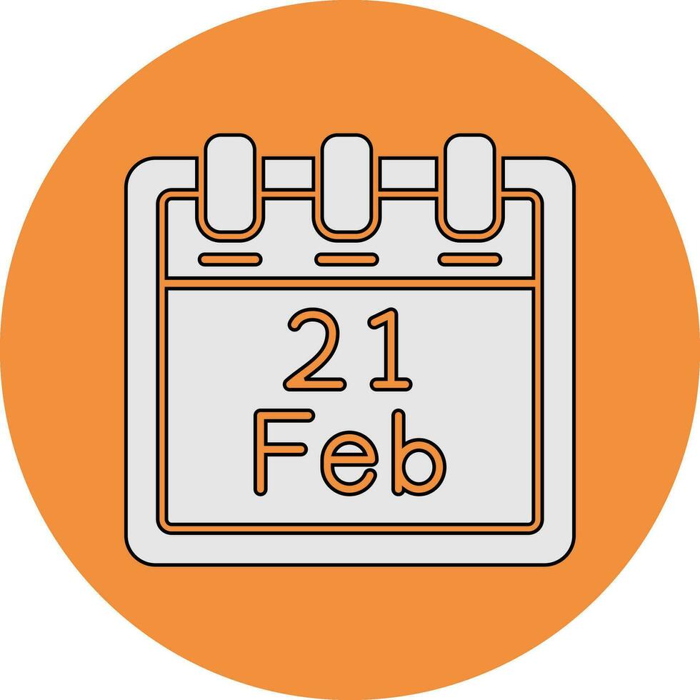 February 21 Vector Icon