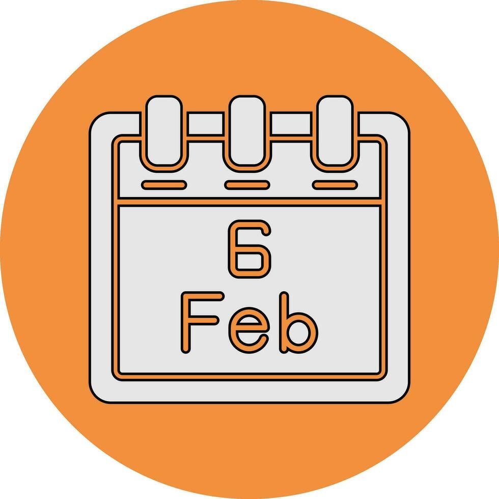 February 6 Vector Icon