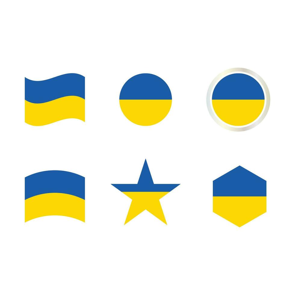 A collection of Ukrainian flag shape variations vector