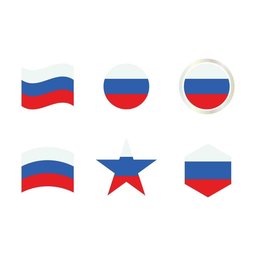 un colección de variaciones en el forma de el ruso bandera vector