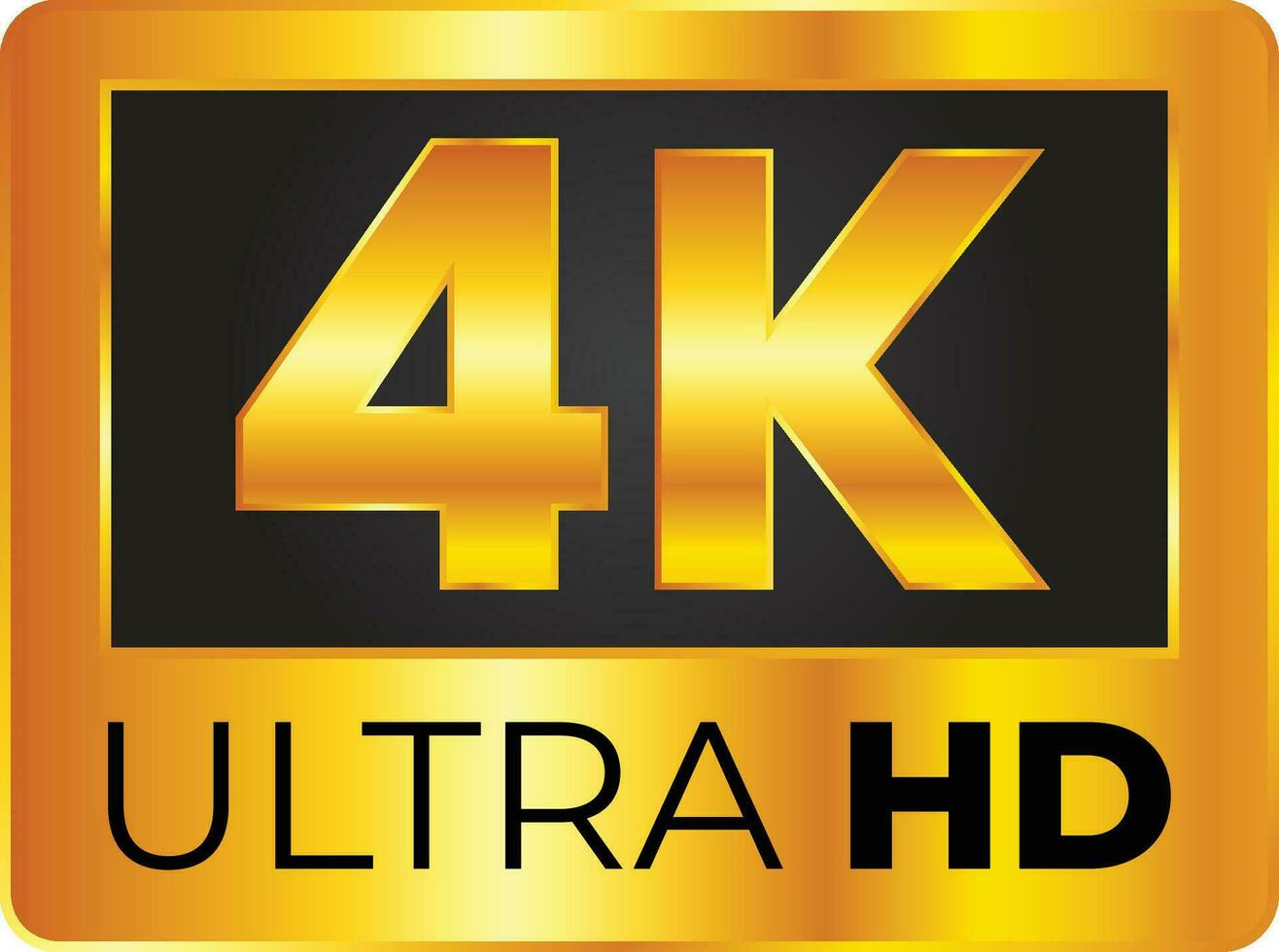3d 4K Ultra HD symbol vector