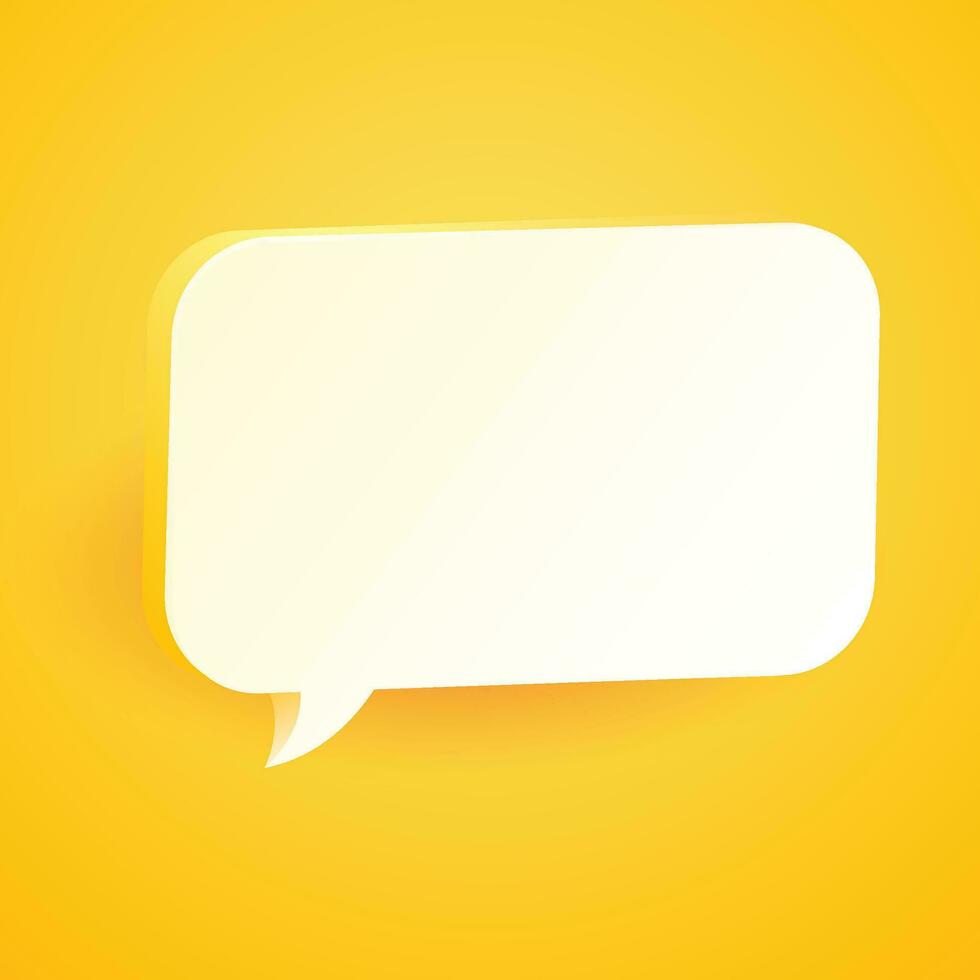 3d speech bubble icon. Chat Bubble, Speech Balloon on Yellow Background vector