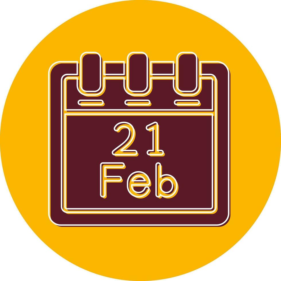 February 21 Vector Icon