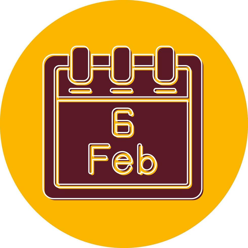February 6 Vector Icon