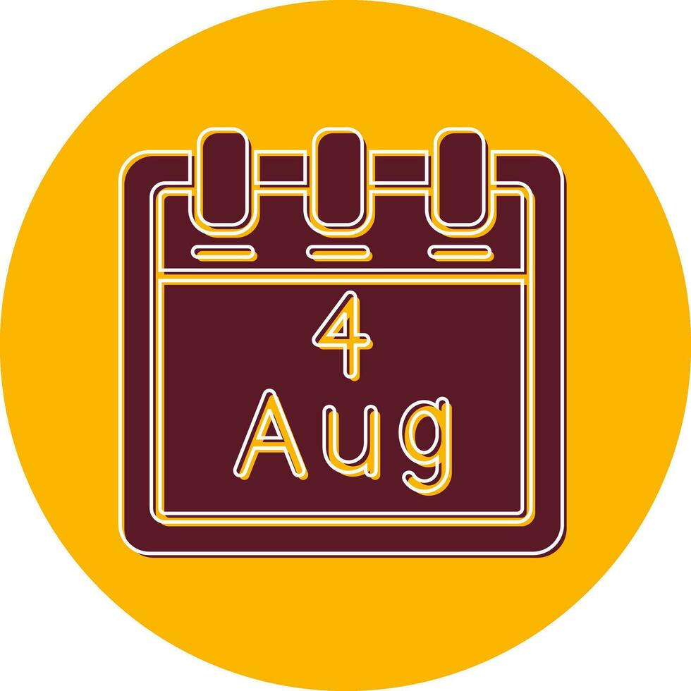 August 4 Vector Icon