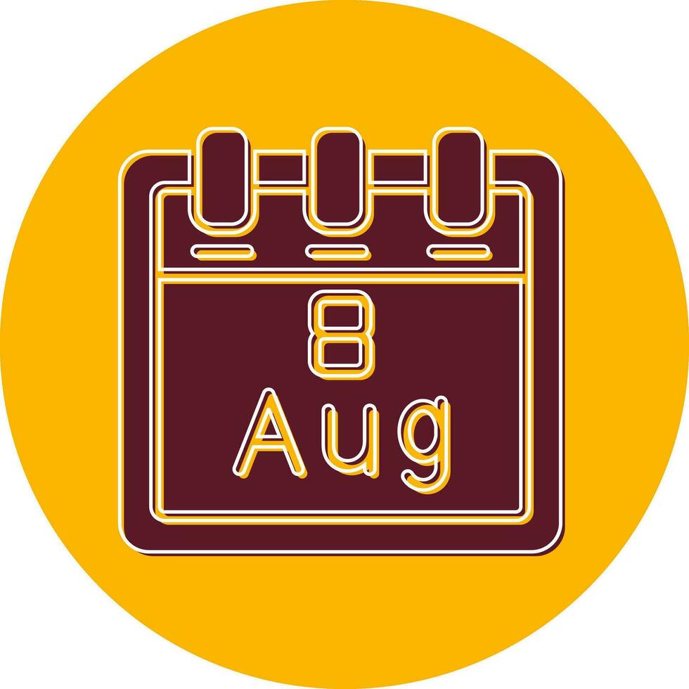 August 8 Vector Icon