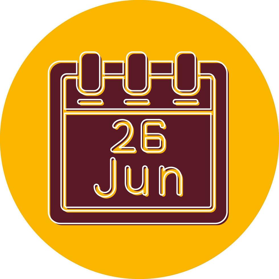 junio 26 vector icono