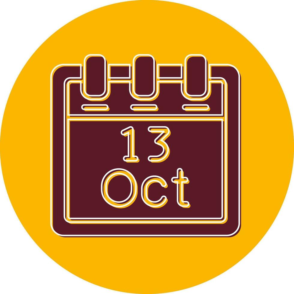 October 13 Vector Icon