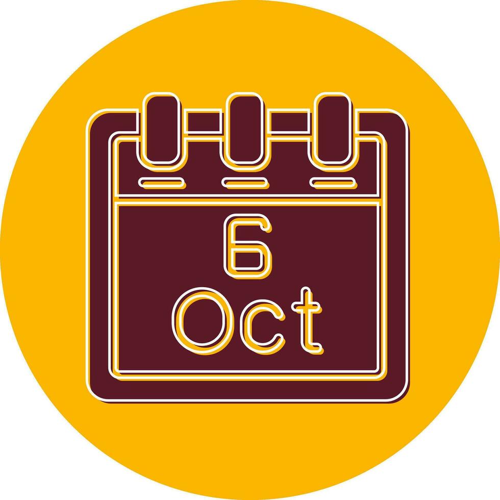 October 6 Vector Icon