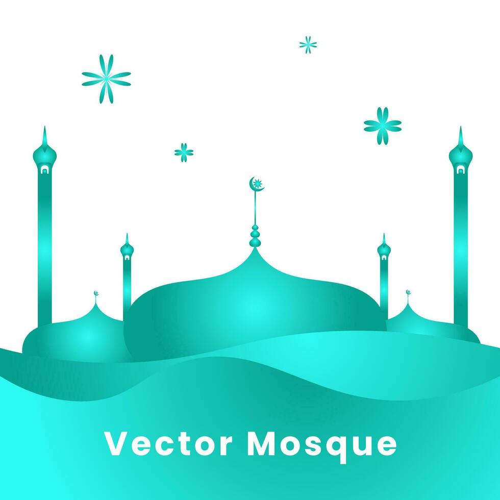 Mosque vector art with star and wave shapes