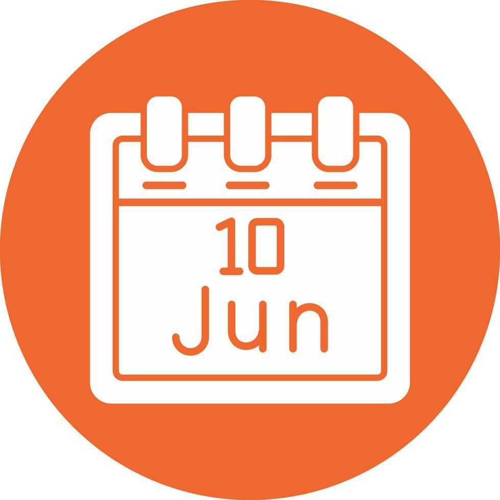 junio 10 vector icono