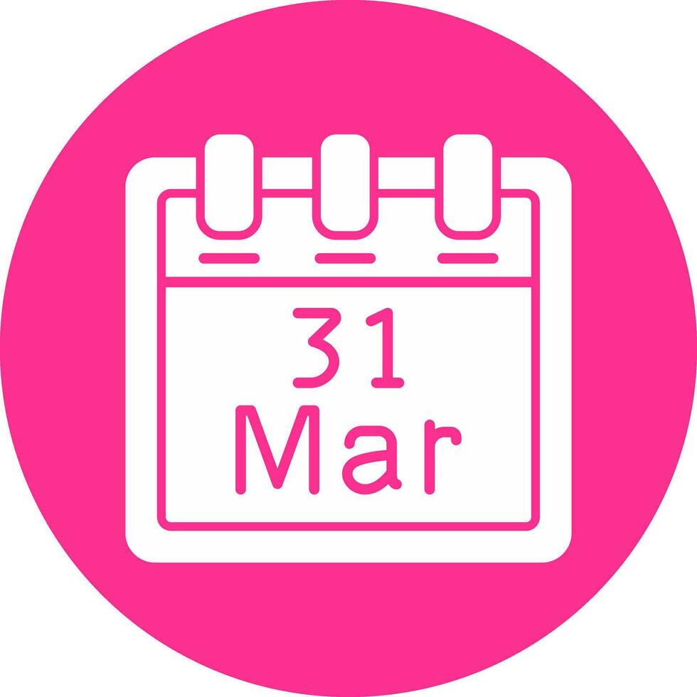 marzo 31 vector icono