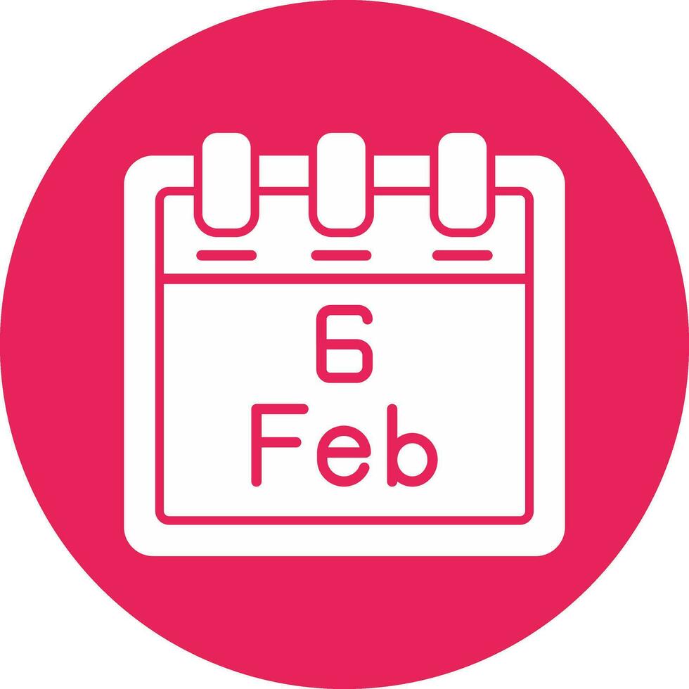 February 6 Vector Icon