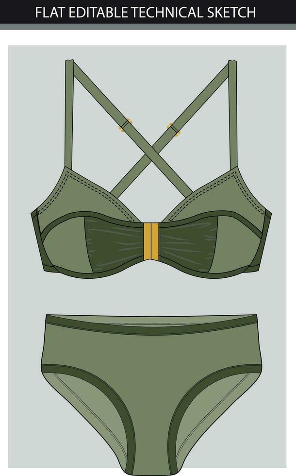 Women's underwear. Vector illustration of a set of women's underwear.