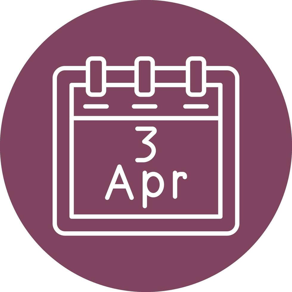 April 3 Vector Icon