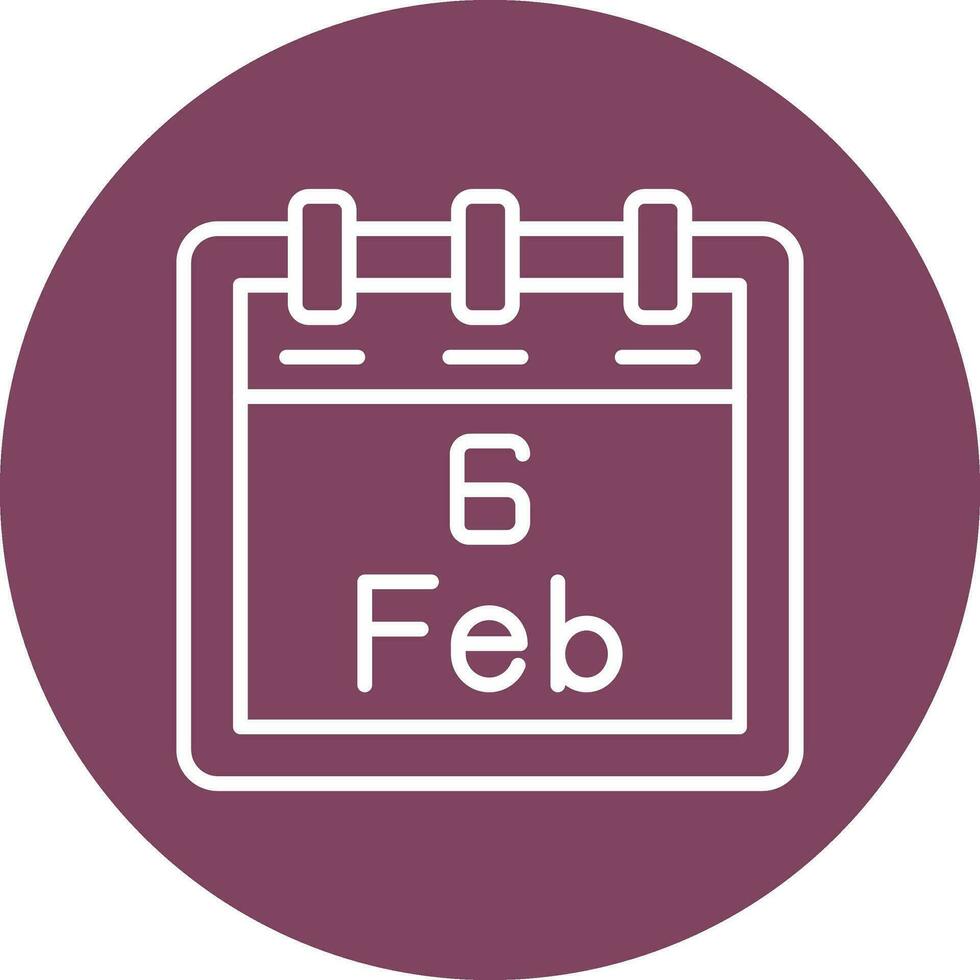 February 6 Vector Icon