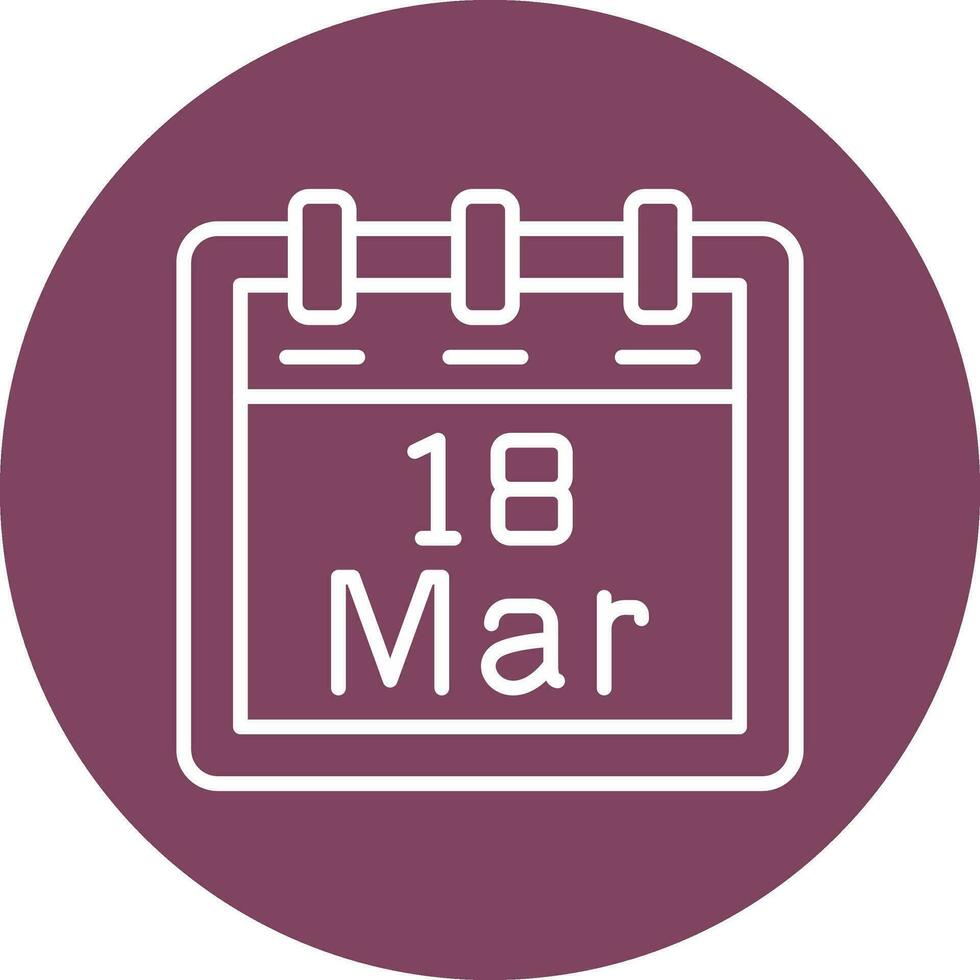March 18 Vector Icon