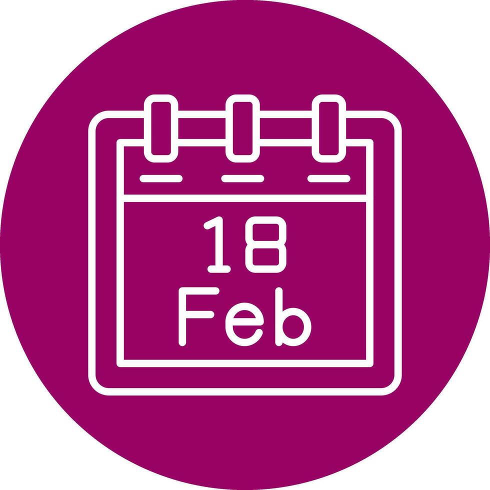 February 18 Vector Icon
