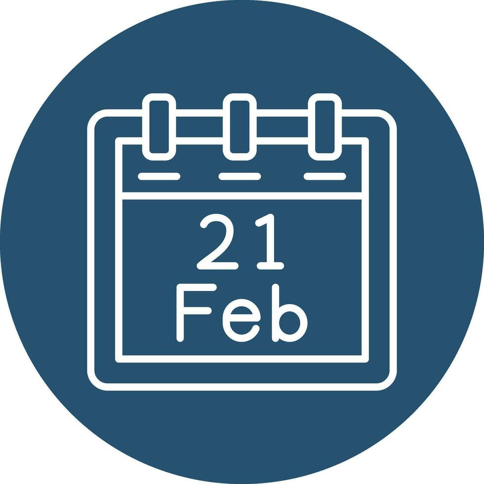 February 21 Vector Icon