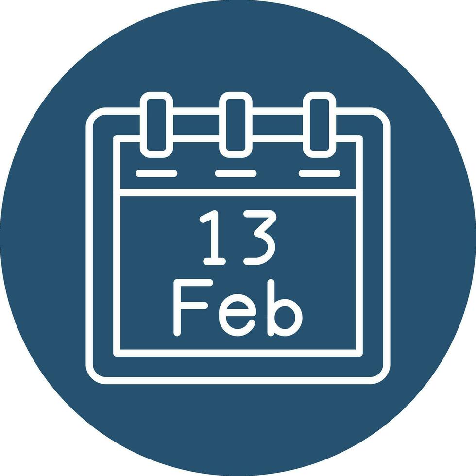 February 13 Vector Icon