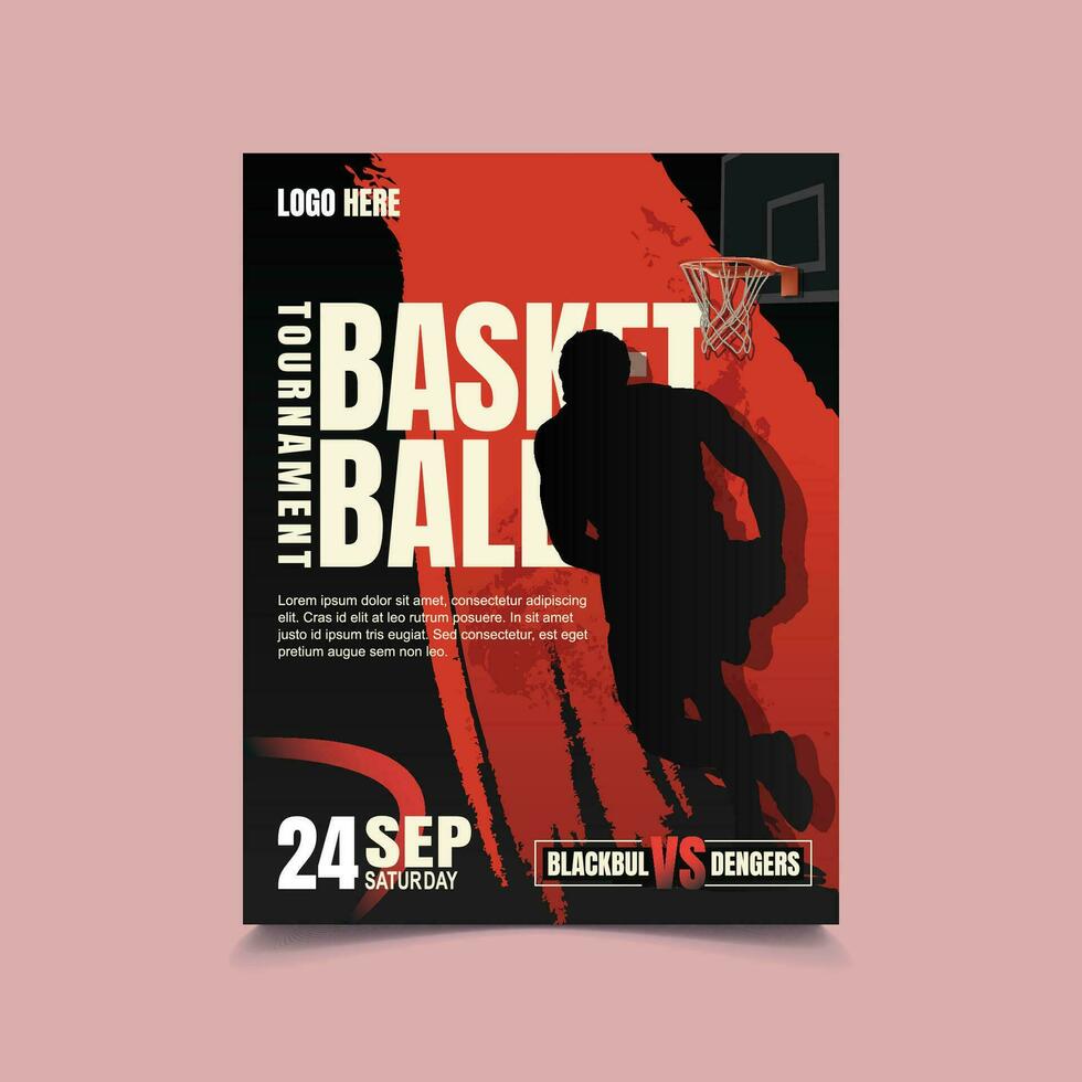 Modern basketball poster Template vector