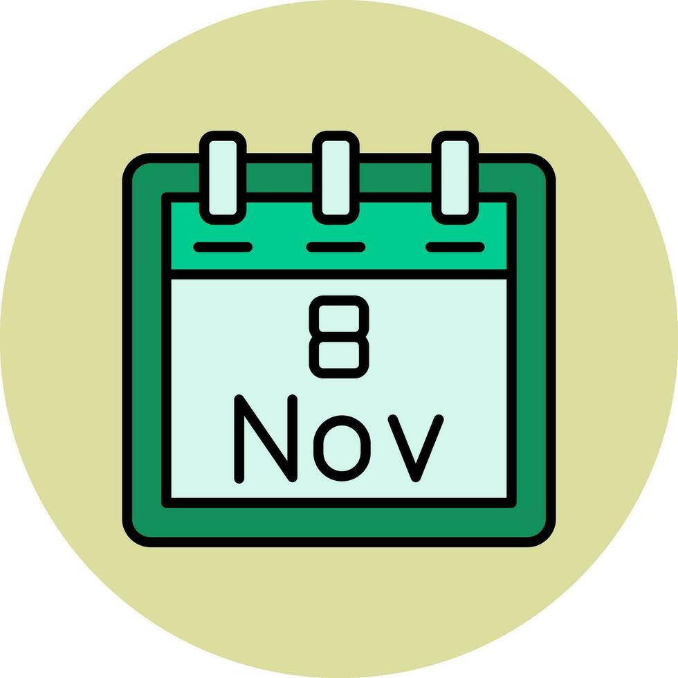 noviembre 8 vector icono